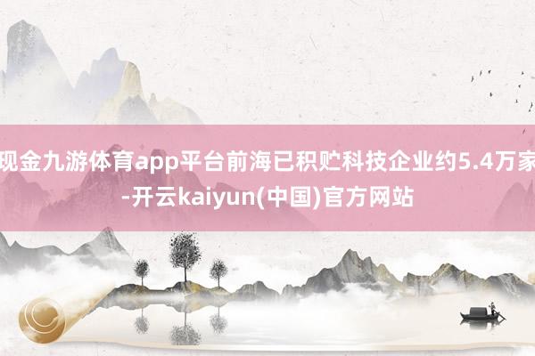 现金九游体育app平台前海已积贮科技企业约5.4万家-开云kaiyun(中国)官方网站