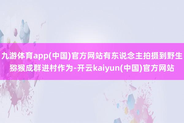 九游体育app(中国)官方网站有东说念主拍摄到野生猕猴成群进村作为-开云kaiyun(中国)官方网站