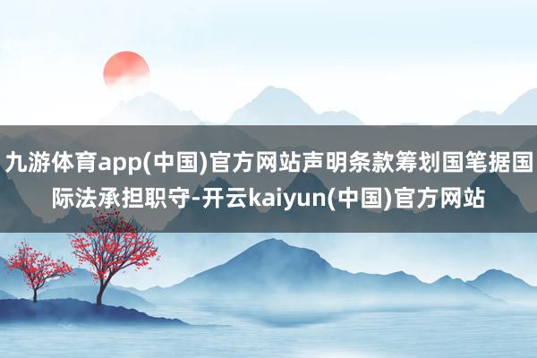 九游体育app(中国)官方网站声明条款筹划国笔据国际法承担职守-开云kaiyun(中国)官方网站