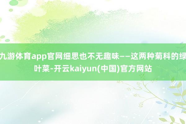 九游体育app官网细思也不无趣味——这两种菊科的绿叶菜-开云kaiyun(中国)官方网站