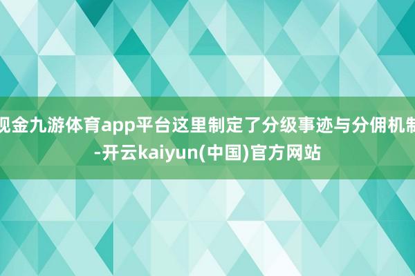 现金九游体育app平台这里制定了分级事迹与分佣机制-开云kaiyun(中国)官方网站
