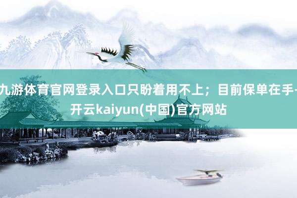 九游体育官网登录入口只盼着用不上；目前保单在手-开云kaiyun(中国)官方网站