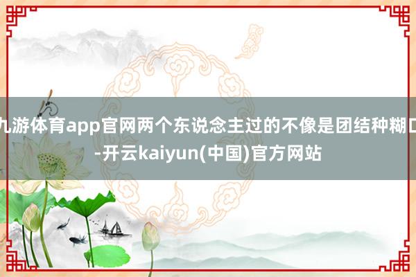 九游体育app官网两个东说念主过的不像是团结种糊口-开云kaiyun(中国)官方网站