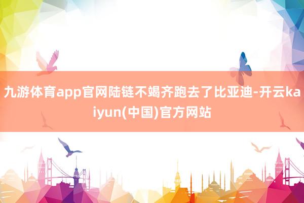 九游体育app官网陆链不竭齐跑去了比亚迪-开云kaiyun(中国)官方网站