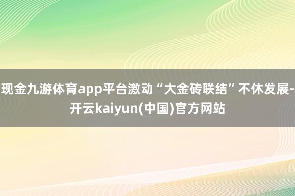 现金九游体育app平台激动“大金砖联结”不休发展-开云kaiyun(中国)官方网站